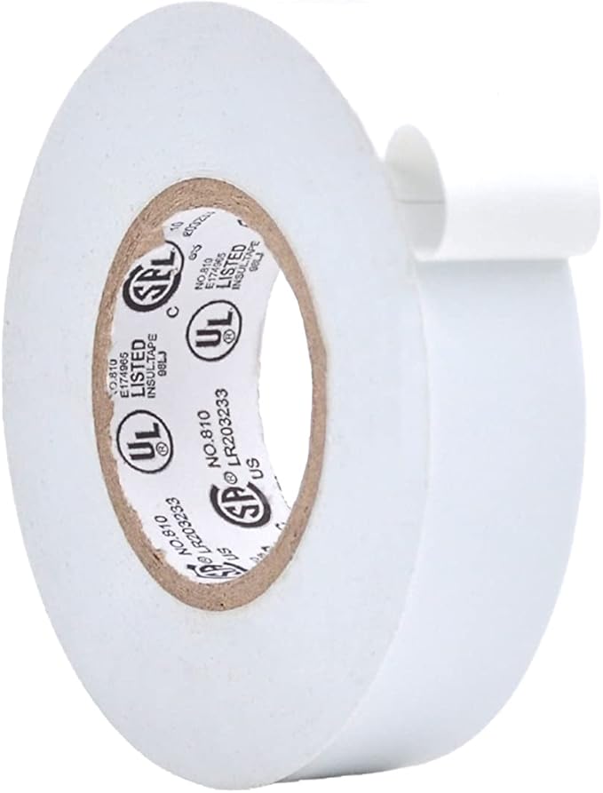 WOD ETC766 Professional Grade General Purpose White Electrical Tape UL/CSA Listed core. Vinyl Rubber Adhesive Electrical Tape: 3/4inch X 66ft. - Use at No More Than 600V & 176F (Pack of 1)
