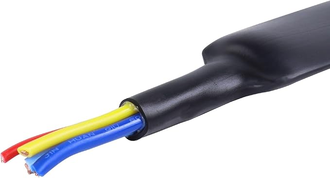 Heat Shrink Tubing 4:1 Dual Wall Adhesive Liner Wires Cable Wraps Connection Protection (Black, 1"-18ft)