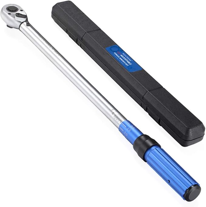 1/2-inch Drive Click Torque Wrench Set Dual-Direction Adjustable 90-tooth Torque Wrench with Buckle（25-250ft.lb / 33.75-337.5Nm）