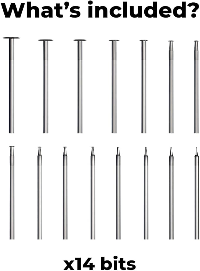 Culiau Diamond Stone Grinding Bits – 3/32 Inch Shank for The Customizer, High-Precision Rotary Tool Accessories for Engraving and Shaping, Compatible with engraving pen and Other Rotary Tools (12 Pcs)