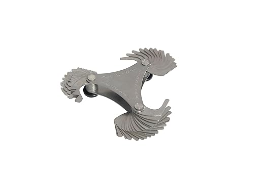 Made in USA | Unipec Screw Pitch Gauge – 51 Leaves, 4–84 TPI | English Thread Gage Tool | Precision Steel Thread Measuring Tool