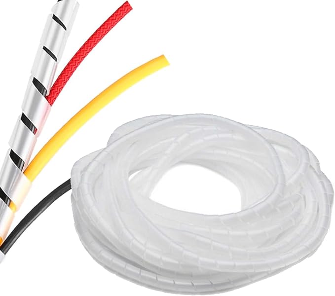 Spiral Cable Wrap - 25 Ft 3/8" Spiral Wire Wrap Cord Covers Bundle Sleeve Hose by ALLWIN