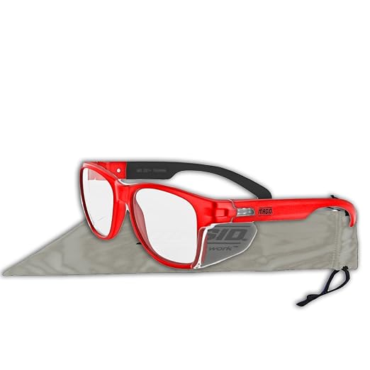 MAGID Y50 Safety Glasses for Construction | Red Frame — 2 Pairs, ANSI Z87.1+ - Image 3
