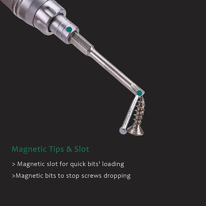 Small Precision Screwdriver Set for Electronics,22 in 1 Mini Screwdriver Set with 22 S2 Magnetic Screw Driver Bits and Extendable Handle,Repair Kit for Eyeglass Computer Laptop Watch Jewelers