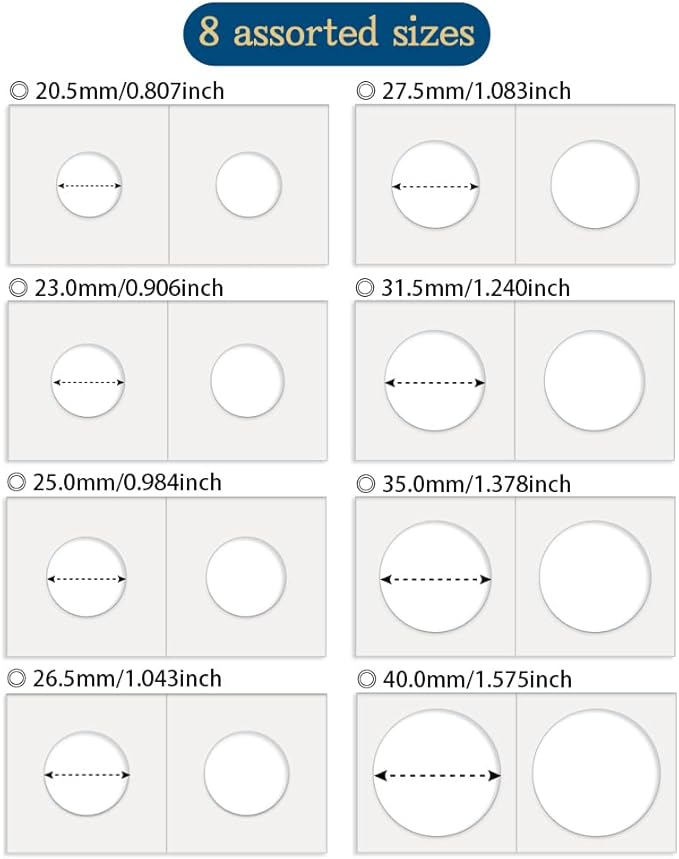Boen Coin Flips 800Pcs Coin Holders 8 Assorted Sizes - Image 2