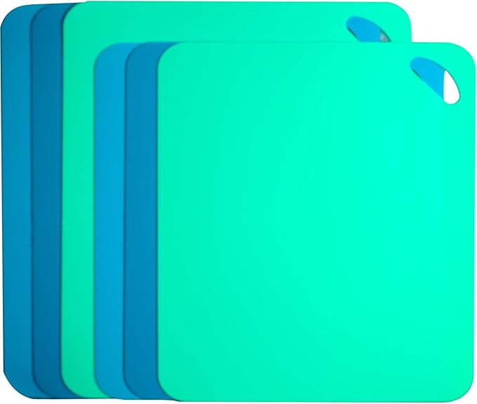 Plastic Flexible Cutting Mats for Kitchen, 2 different Sizes Cutting Board by Carrollar