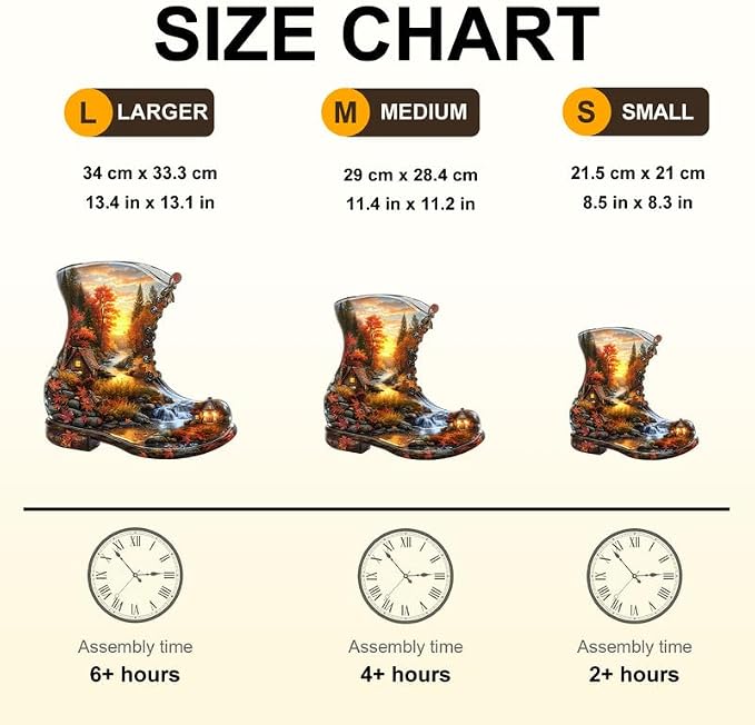 Jigfoxy Wooden Puzzles for Adults, Fall in a Boot Wood Puzzles Adult, Unique - Image 6