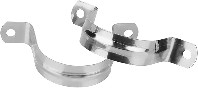 100 PCS 2 Inch U Pipe Strap, M50 Stainless Steel Bracket Clamp for PVC Pipe, 50mm