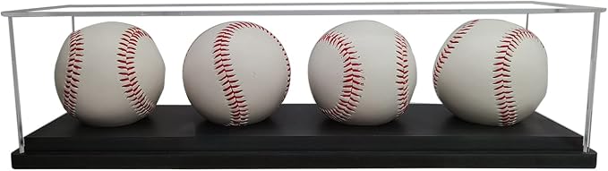 Baseball Display Case for 4 Pack in one, Baseball Holders for Balls Display by WANLIAN