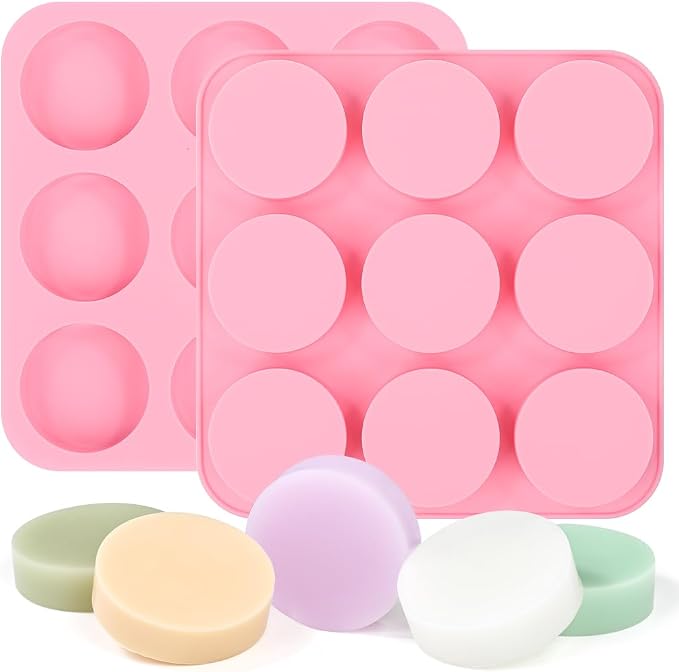 SJ Soap Molds 2 Packs, Cylindrical Silicone Soap Molds by SJ