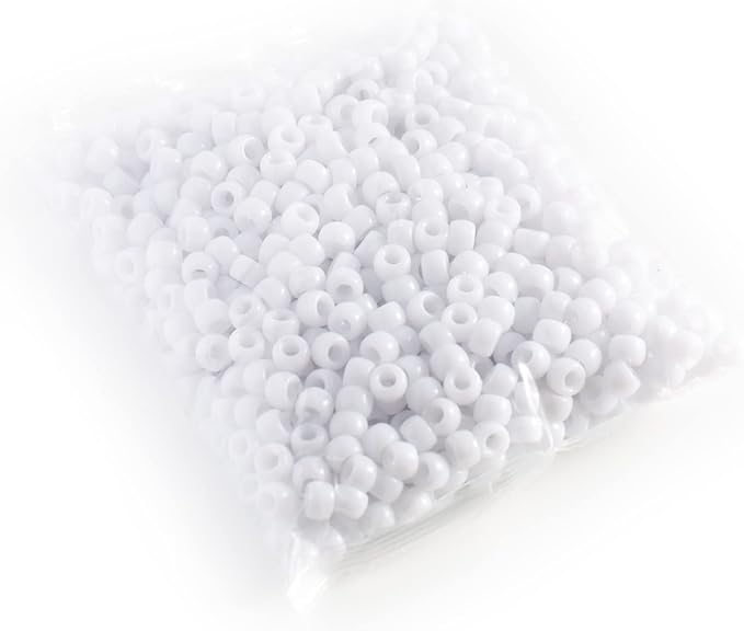 Gxueshan 1000 Pcs Acrylic White Pony Beads 6x9mm Bulk - Image 8