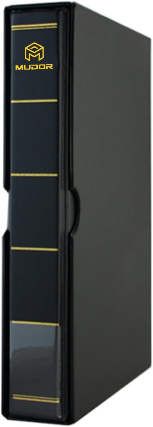 MUDOR Stamp Binder with Slipcase, Empty Stamp Collecting Albums, Stamp Stockbook by MUDOR