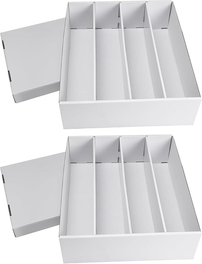 RLAVBL 2-Pack 3600 Count Trading Card Storage Box, 4 Row Cardboard Card Boxes by RLAVBL