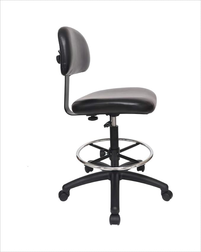 Chair Master - Medium Bench Height Task Chair for Labs, Exam Rooms, Doctor and Dentist Offices. Easy to Clean! 19.5"-27.5" Seat Ht. (Medium Bench Height, Black)