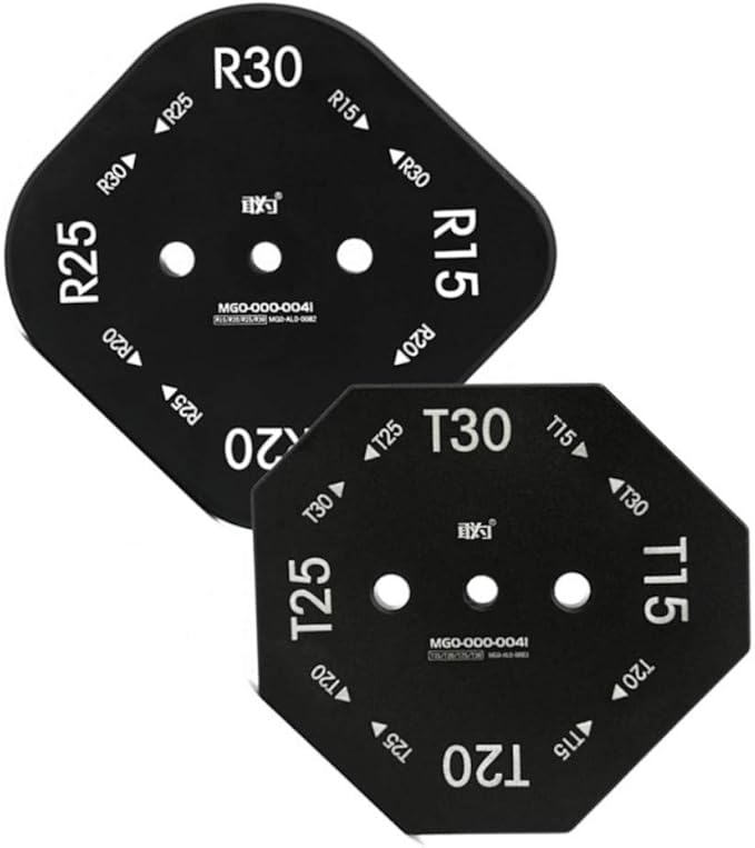 8 in 1 Aluminum Alloy Corner Radius Routing Templates Aluminium Alloy Router Templates for for Trimmer R10 R15 R20 R30, T15 T20 T25 T30 Half Round Corner Radius Quick-jig