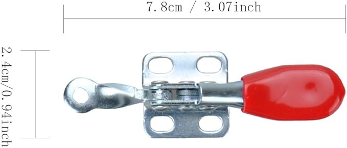 4PCS Toggle Clamp 201A Hand Tool 60 lbs / 27kg Holding Capacity Antislip Horizontal Quick Release Tool Silver&red