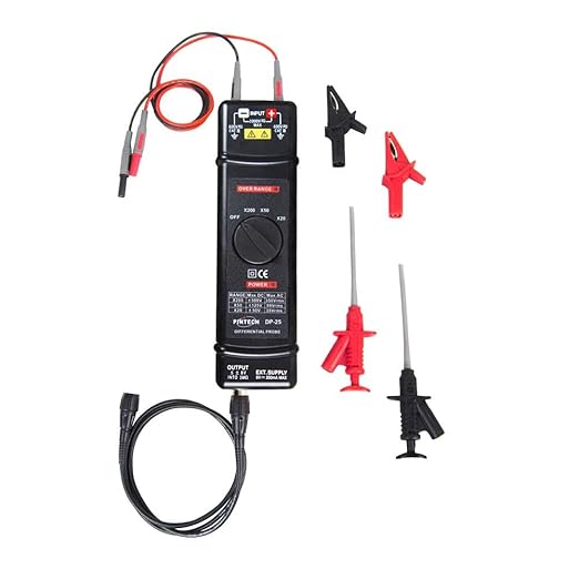 PINTECH High Voltage Differential Active Probe 1400V, 25MHz, 20X/50X/200X Attenuation Rate Oscilloscope Probe DP-25