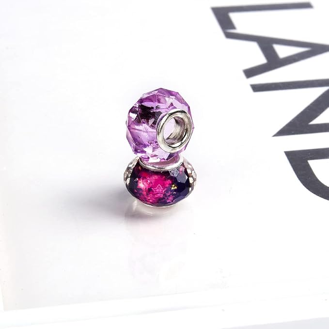 Aipridy European Large Hole Beads, Colorful Glass Charm Beads Set - Image 3