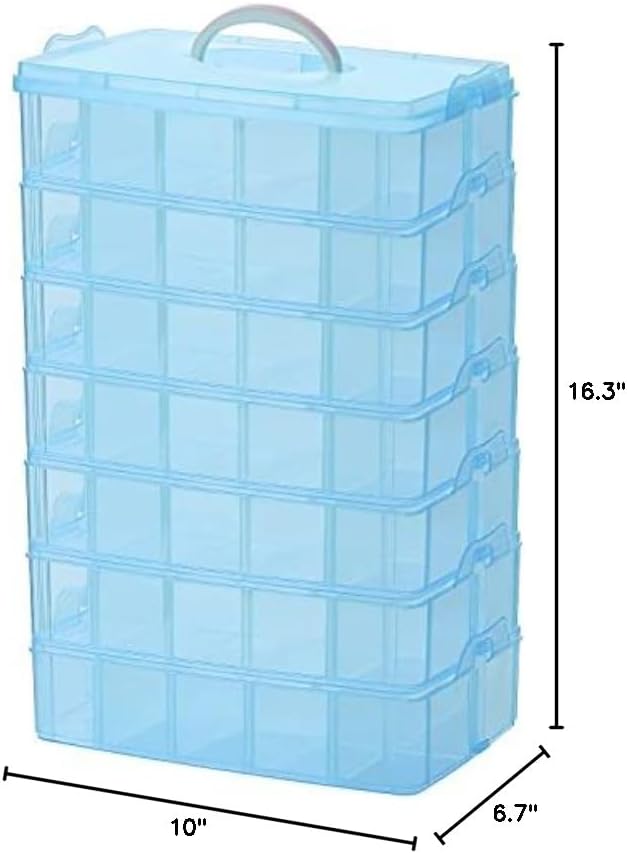 Sooyee 7 Layers Stackable Storage Container, 70 Adjustable Compartments - Image 7