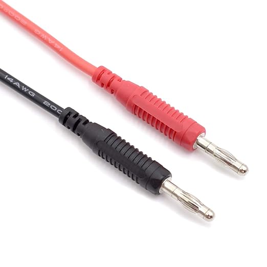 5 Colors 4mm Banana Plug Male to Male Test Leads 14AWG Heavy Duty Jumper Wires Silicone Soft Test Cable for Multimeter Electrical Testing 20A 3Ft