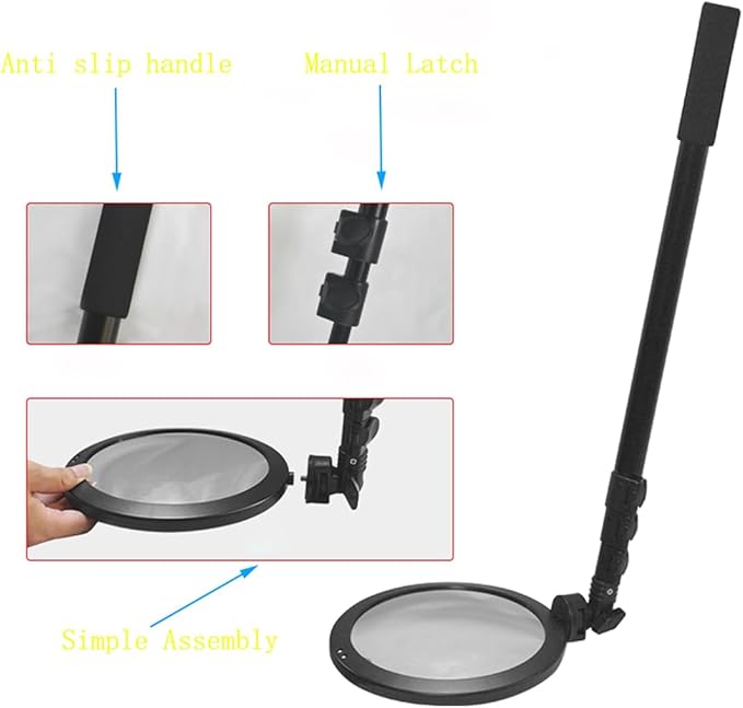 Generic Portable Vehicle Inspection Mirror with Extendable 16cm Acrylic Lens and Handle