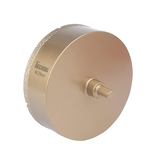 Brazed Diamond 4-3/4" inch Hole Saw with Center Drill Bit for Ceramic,Porcelain,Tile,Glass,Granite Quartz,Marble,Gemstone,Dry Drilling 120mm