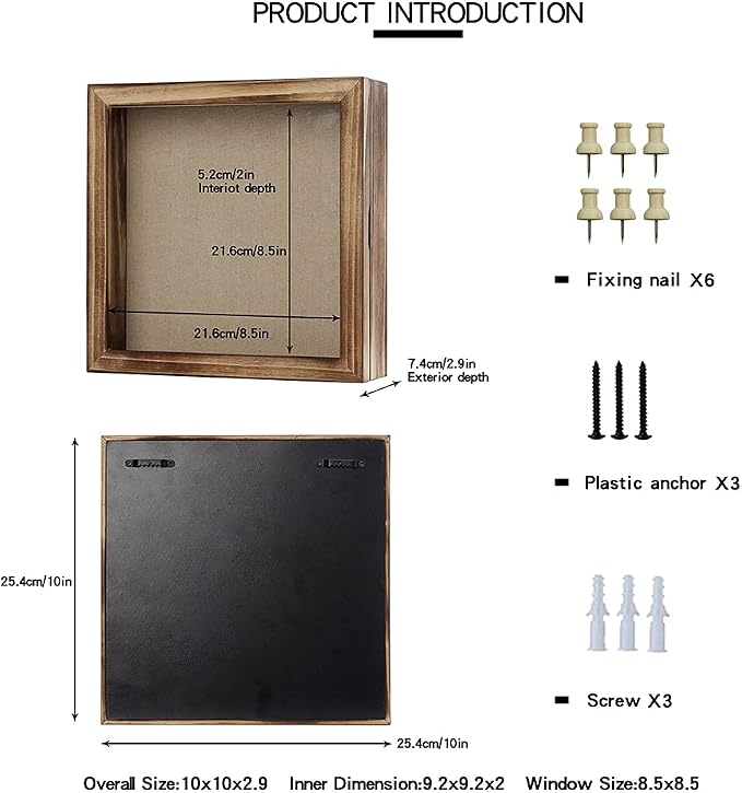 Freezing point Shadow Box Frame 10x10 Shadow Box Display Case - Image 6