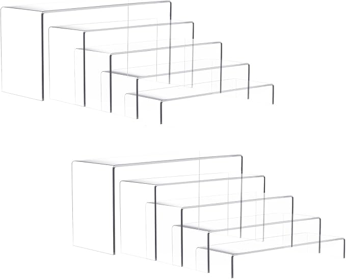 Anglelife 10 Pieces 2 Set Large Display Risers, Acrylic Cake Shelves by Anglelife