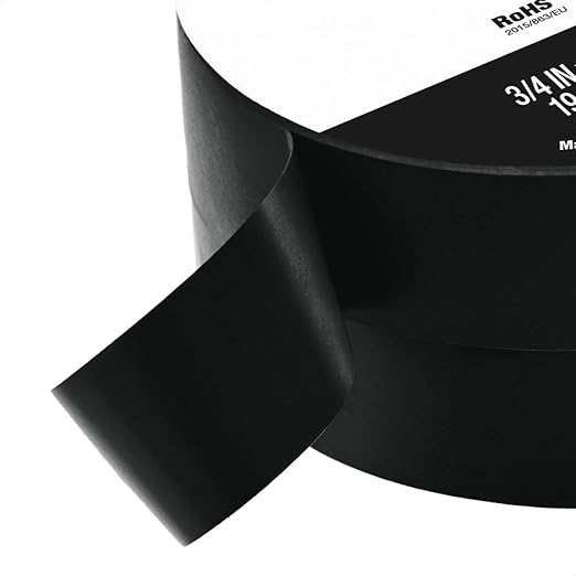 Amazon Basics Vinyl Electrical Adhesive Tape, High Temp Flame Retardant, 3/4 in x 60 ft x 0.007in (19 mm x 18.3 m x 0.18mm), Black, 6-Pack (Previously Amazon Commercial Brand)