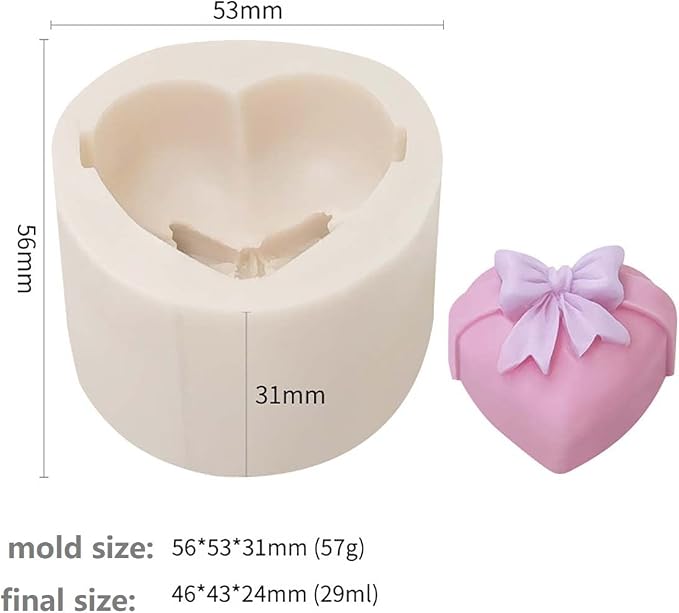 4 Pack Heart Resin Rose Flower Silicone Mold - Image 6