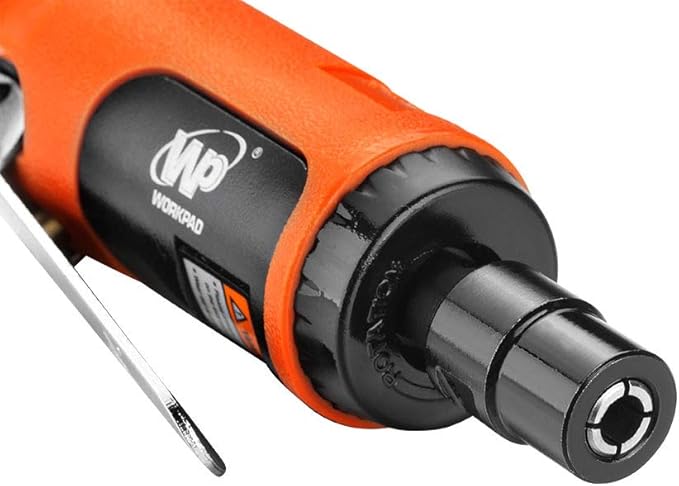 WORKPAD Mini Air Straight Die Grinder, 25000 RPM, Mini Pneumatic Tools, Equipped with 1/4-inch, 1/8-inch collets and 2 wrenches