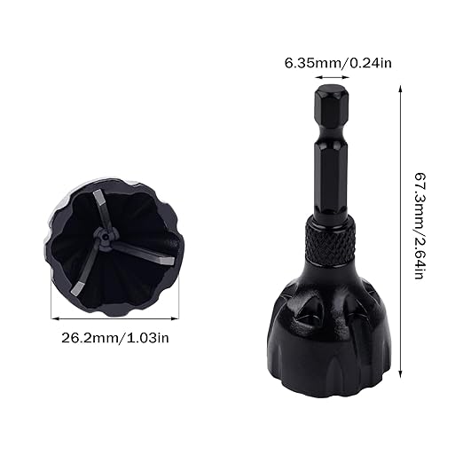 Deburring External Chamfer Tool, Deburring Drill Bit, Quick Release 1/4" Hex Shank Remove Burr Tools for 1/8"-25/32"(3mm-20mm) TS/DJQ-01