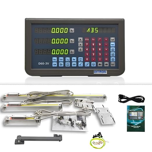 3 Axis DRO Digital Readout for Bridgeport Machine 9X42 Table Set,Linear Glass Scale DRO for Milling Machine 320mm 420mm 770mm 5um Resolution