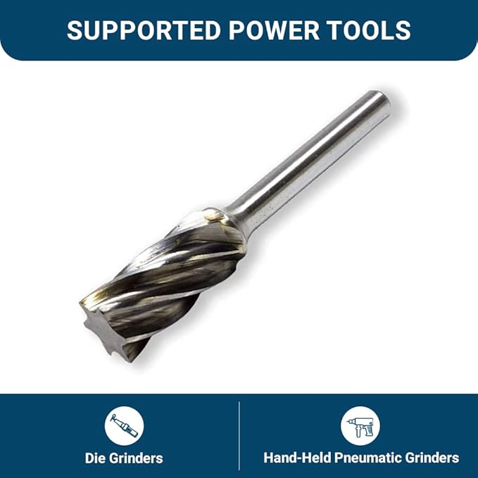 Benchmark Abrasives Ball Shape Premium Tungsten Carbide Burr with 1/4 Inch Shank Aluminum Cut Rotary Tool, Engraving Tool for Non-Metals Shaping Carving(SA-5NF)