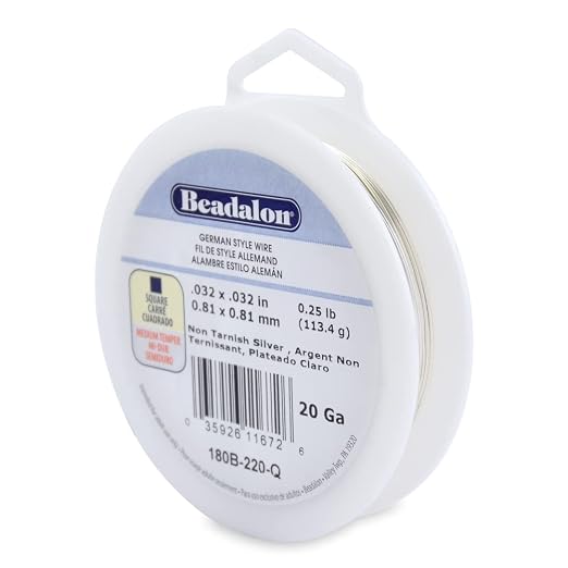 Beadalon German Style Wrapping Wire, 20 Gauge, 51 ft by Beadalon