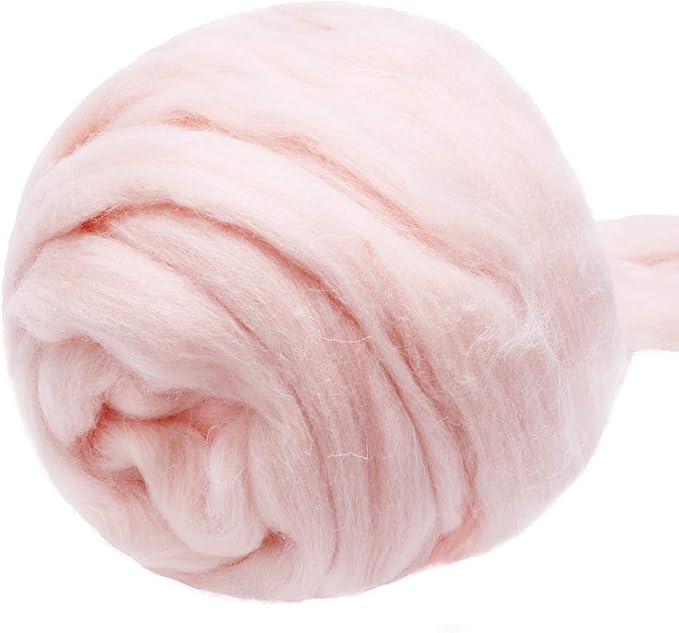 3.53oz Wool Roving, Needle Felting Wool Pure Wool, Chunky Yarn, Spinning Wool by Jupean
