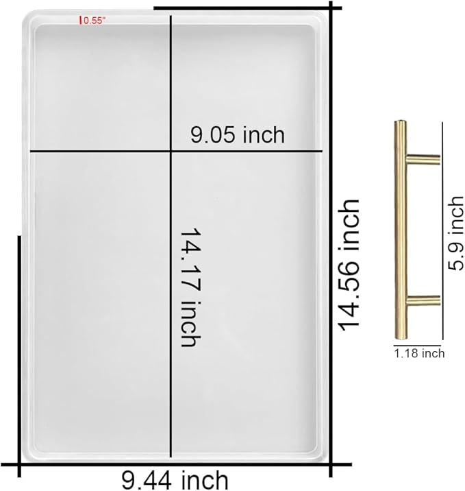 RESINWORLD 14" x 9" x 0.5" XL Large Rectangle Mold, Deep Serving Tray Mold - Image 2