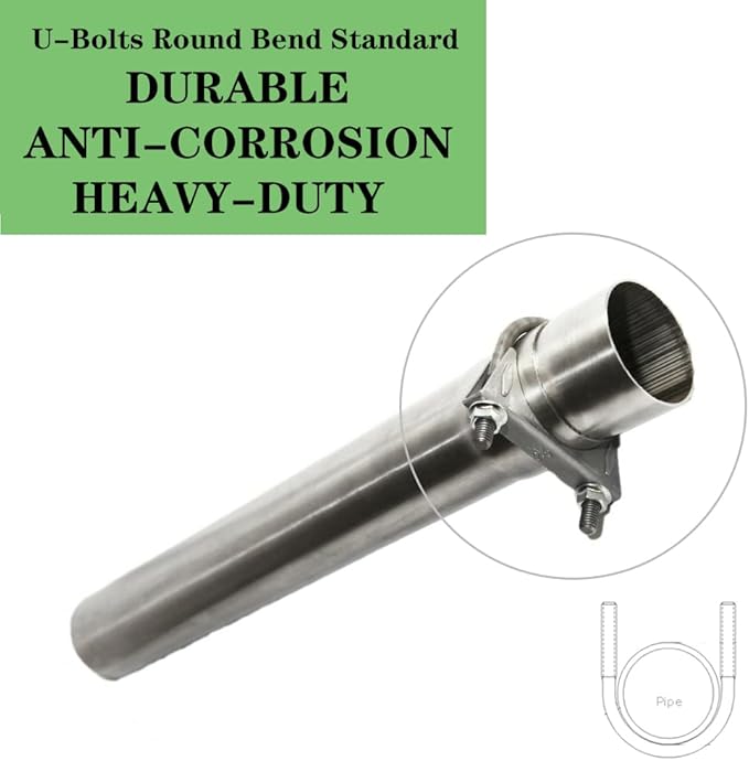 Heavy Duty 2.5 Inch Muffer Clamps Exhaust 2 1/2" Stainless Steel U Bolt Clamp on Tip Pipes Connection