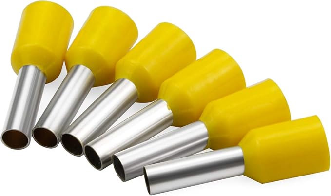 XHF 1000 PCS AWG 22/0.5mm² Wire Ferrules Insulated Copper Crimp Connectors, Crimp Pin Cord End Terminals Yellow