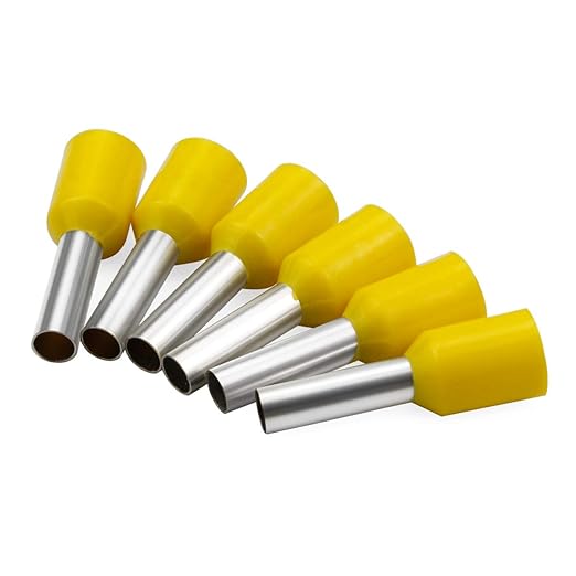 XHF 1000 PCS AWG 18/1.0mm² Wire Ferrules Insulated Copper Crimp Connectors, Crimp Pin Cord End Terminals Yellow