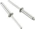 110pcs 3/16" x1" Aluminum Blind Rivets, 4.8 x 25mm Pop Rivets,Rivets for Metal,Silver