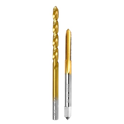 10-32 UNF Tap and #21 Drill Bit Kit, M2 HSS Drill and Tap Set, Combination of Drill and Tap Kit for Metal