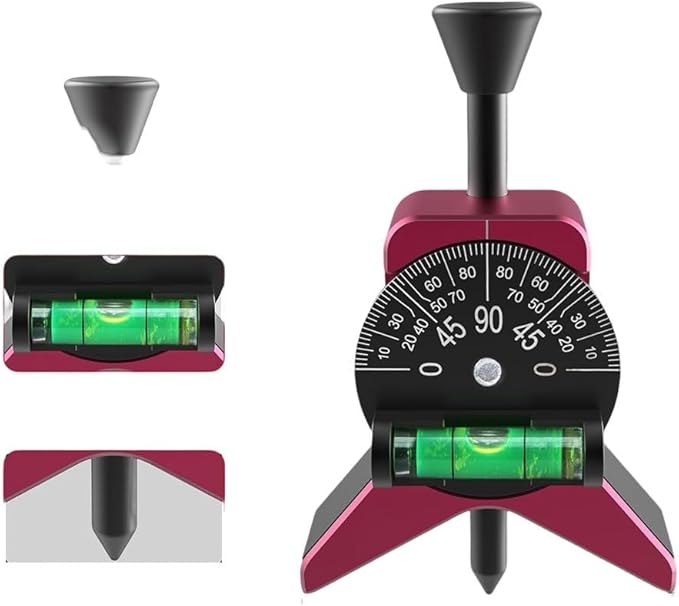 Magnetic Pipe Center Finder Tool with Adjustable Dial Bubble Protractor for 1-1/2 to 6 Inch Pipes Professional Grade Anodized Aluminum Construction
