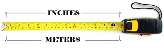 Benchmark - 4 Pack of 16ft Tape Measures - Retractable, Auto Lock, Metric and Imperial (feet and Centimeters), Tough Outer Shell Protection