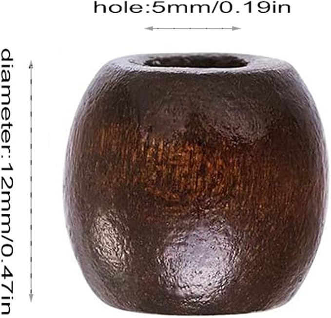 400Pcs Large Hole Barrel Wood Beads, BetterJonny 12x11mm 4 Colors Natural - Image 6