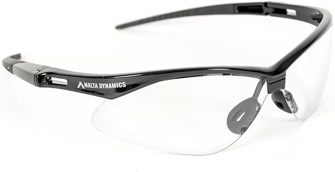 Malta Dynamics APEX Safety Glasses – Construction Safety Glasses for Men and Women with Anti Scratch and Anti Fog Protection, ISEA & ANSI Z87 Compliant (Clear, 12 Pairs)