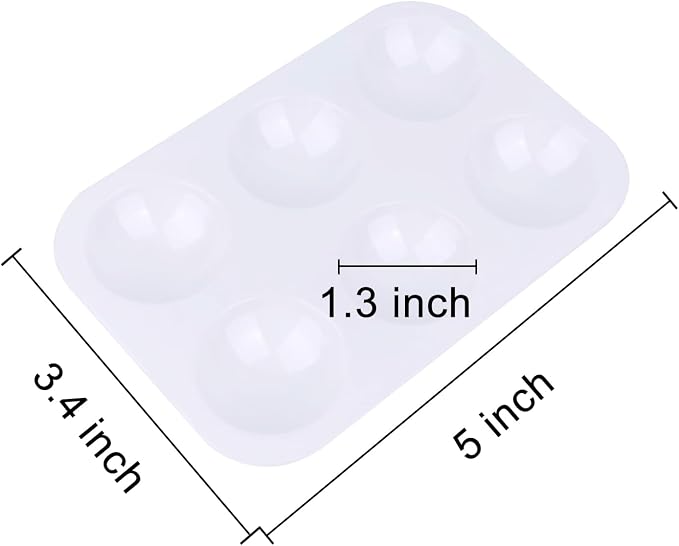 LNAUJS 8 Pack Plastic Paint Tray Palettes, 6 Well Rectangular Palette, - Image 2