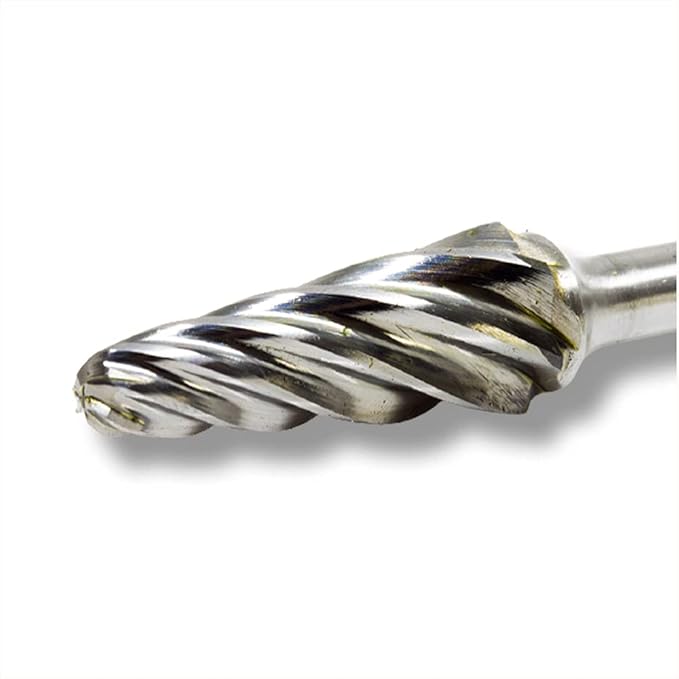 Benchmark Abrasives Ball Shape Premium Tungsten Carbide Burr with 1/4 Inch Shank Aluminum Cut Rotary Tool, Engraving Tool for Non-Metals Shaping Carving (SL-4NF)