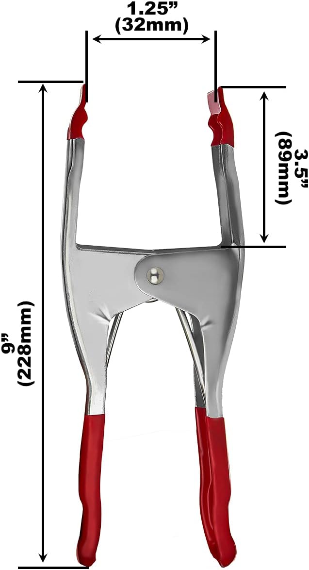 FactorDuty Set of 8-9-Inch Metal Spring Clamp with Red Tip