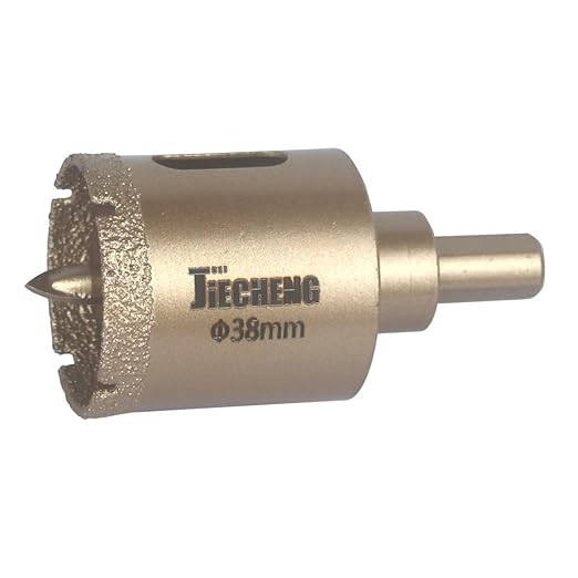 Brazed Diamond 1-1/2 inch Hole Saw with Center Drill Bit for Ceramic,Porcelain,Tile,Glass,Granite Quartz,Marble,Gemstone,Dry Drilling 38mm